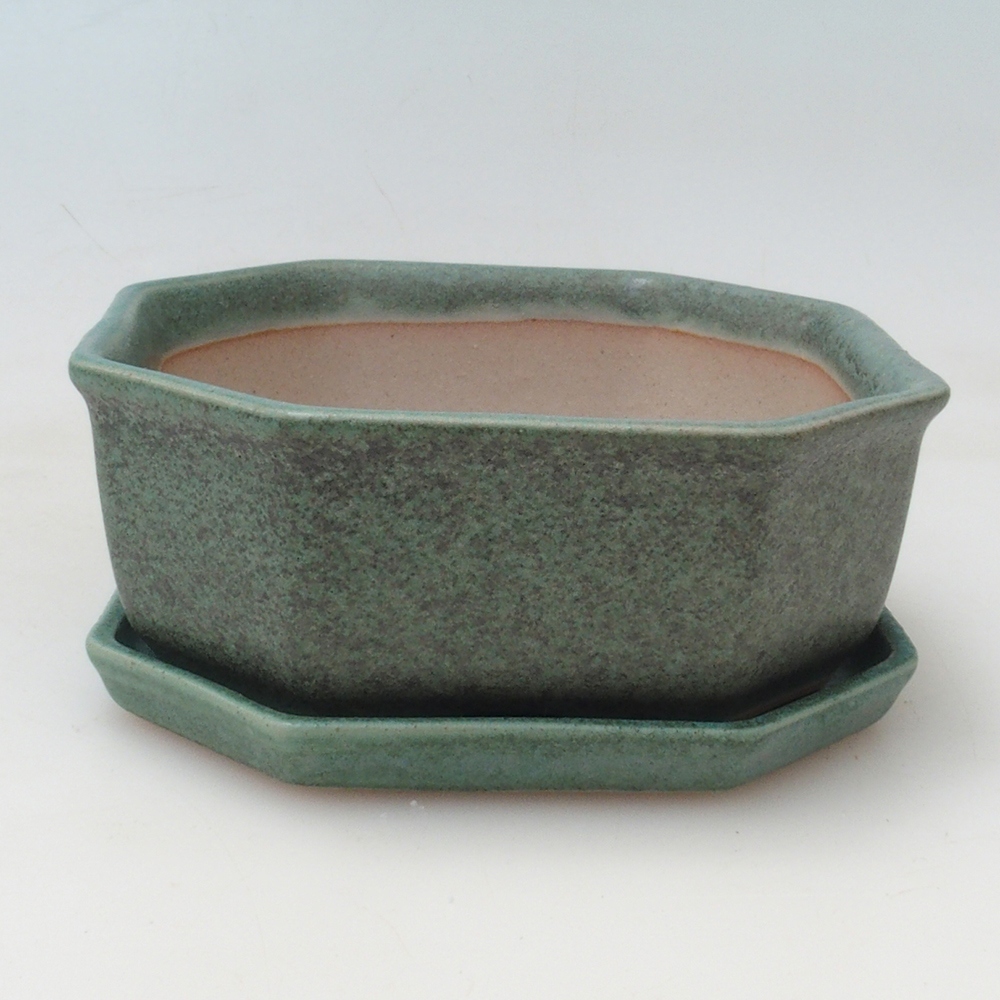 Bonsai miska + podmiska H13 - 12,5x12,5 x4,5 cm.