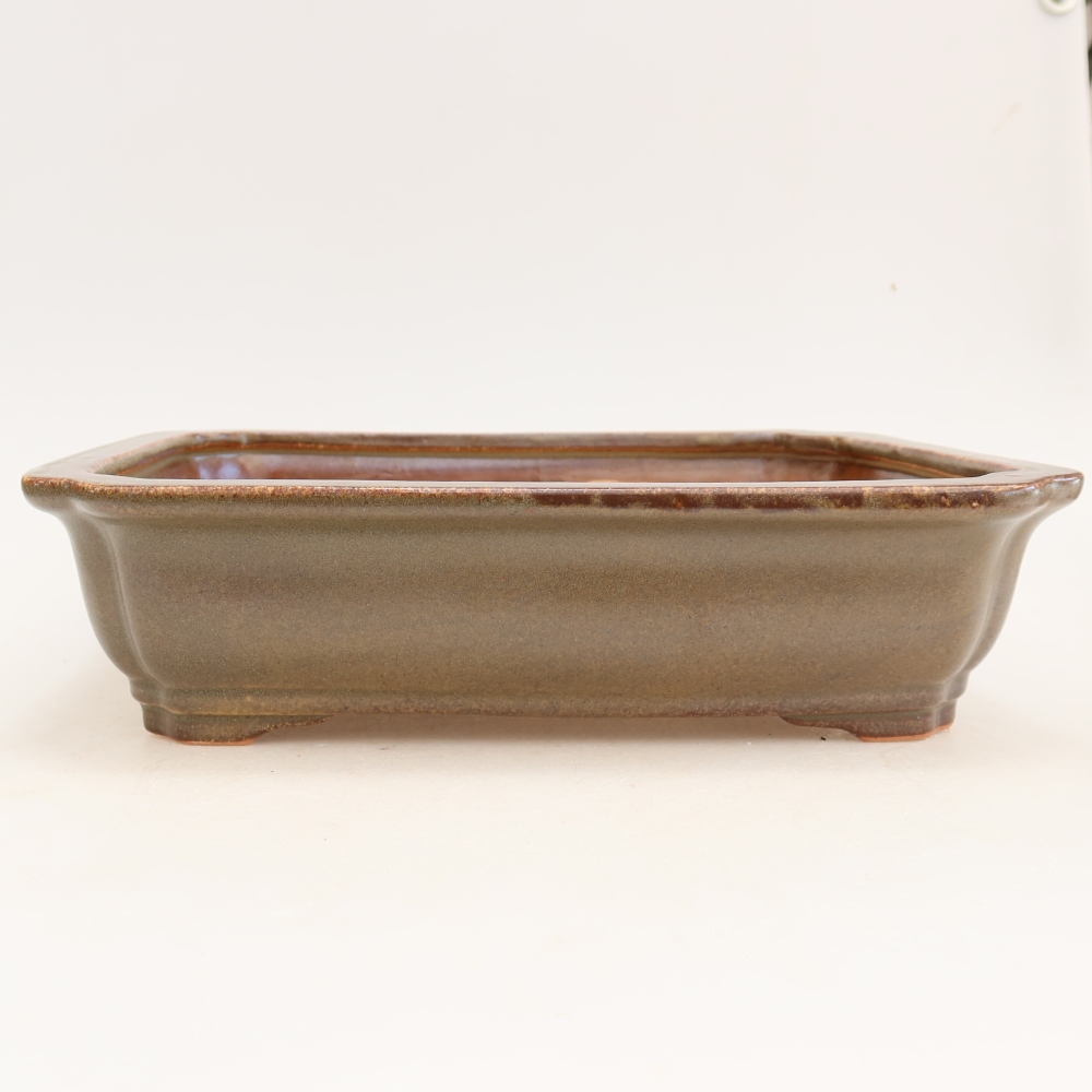 Keramická bonsai miska 27,5 x 21,5 x 7 cm, barva hnědá