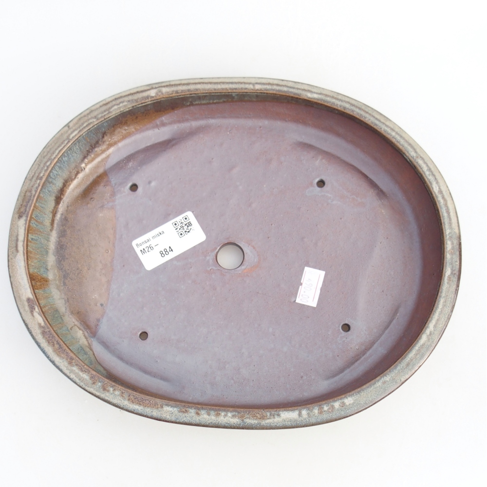 Keramická bonsai miska 24,5 x 20 x 4 cm, barva modrošedá