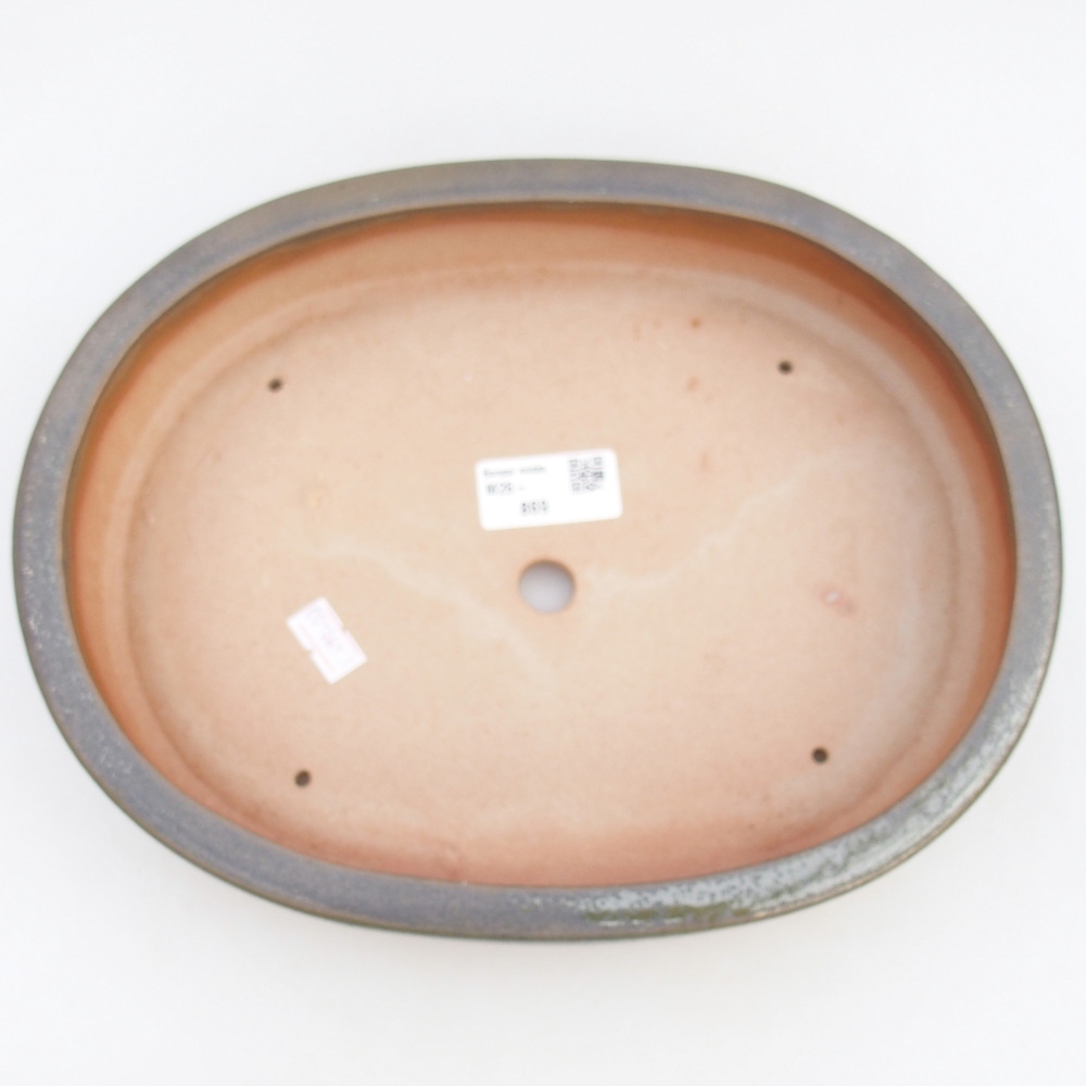 Keramická bonsai miska 26,5 x 21 x 5 cm, barva zelenohnědá