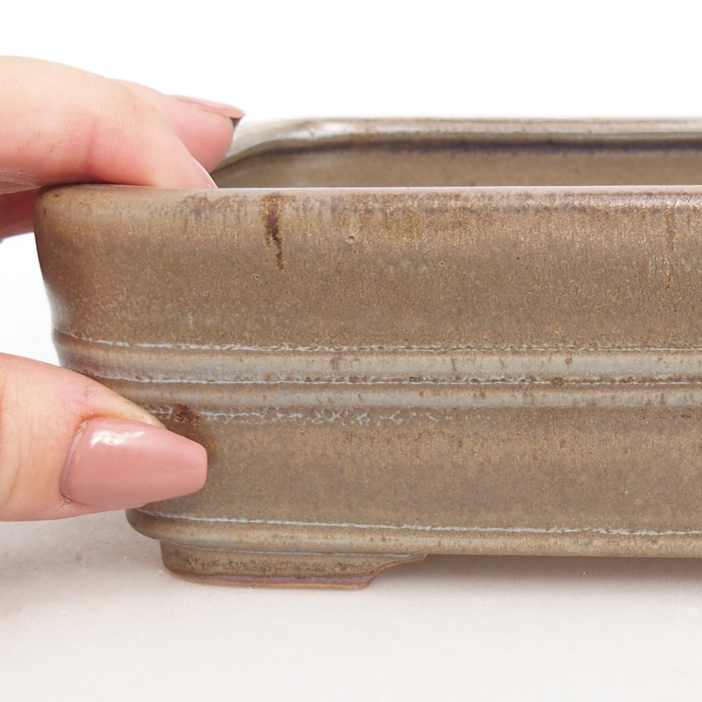 Keramická bonsai miska 16,5 x 12 x 5,5 cm, barva modrošedá