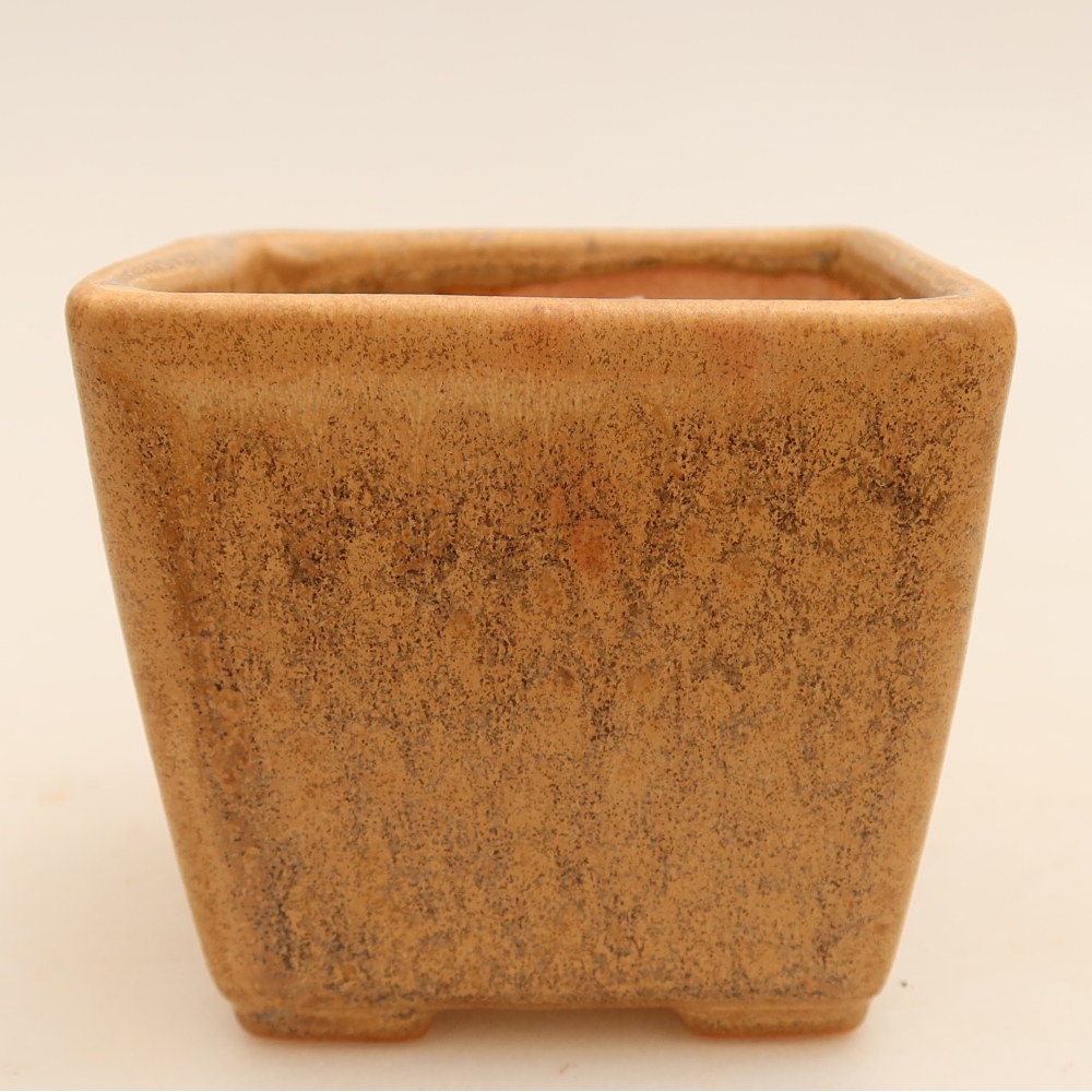 Keramická bonsai miska 7,5 x 7,5 x 6,5 cm, barva béžová