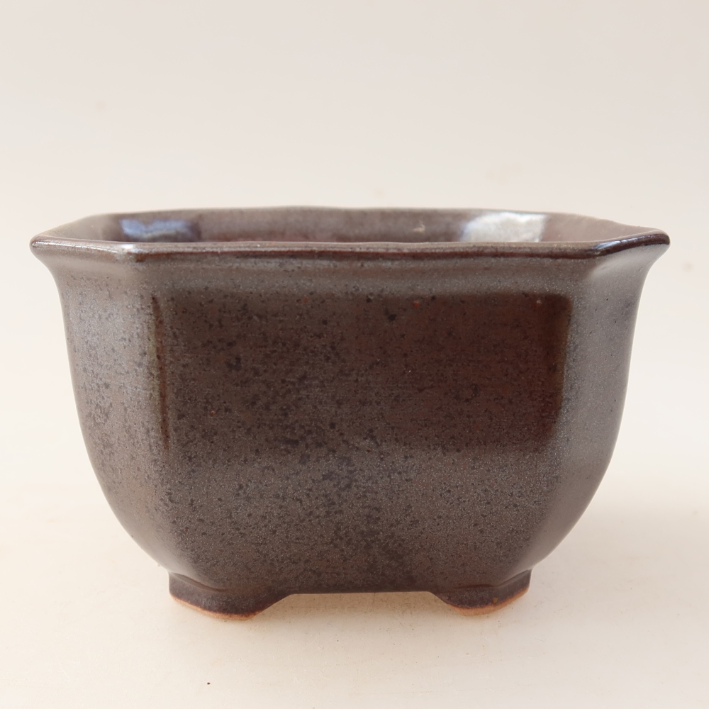 Keramická bonsai miska 10 x 10 x 6,5 cm, barva hnědá