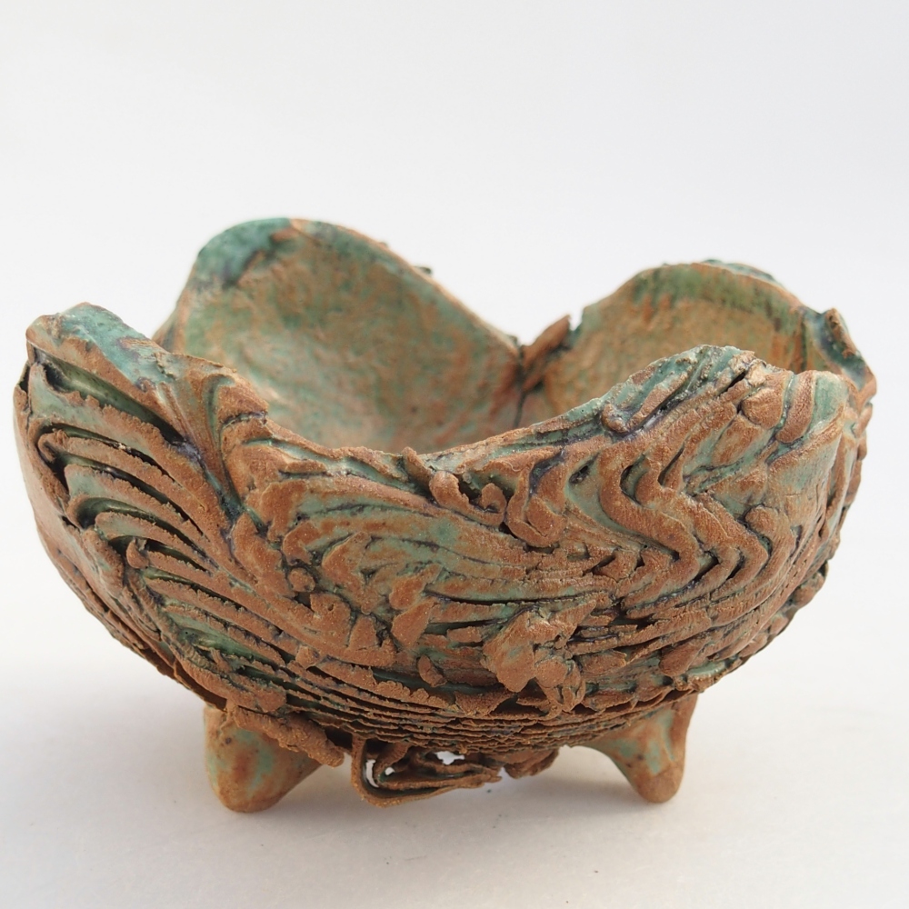 Keramická Skořápka 9,5 x 9 x 6,5 cm , barva hnědozelená