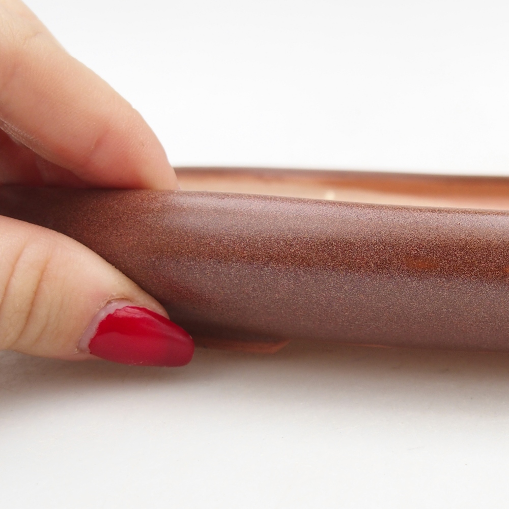 Keramická bonsai miska 22 x 17 x 3 cm, barva hnědá