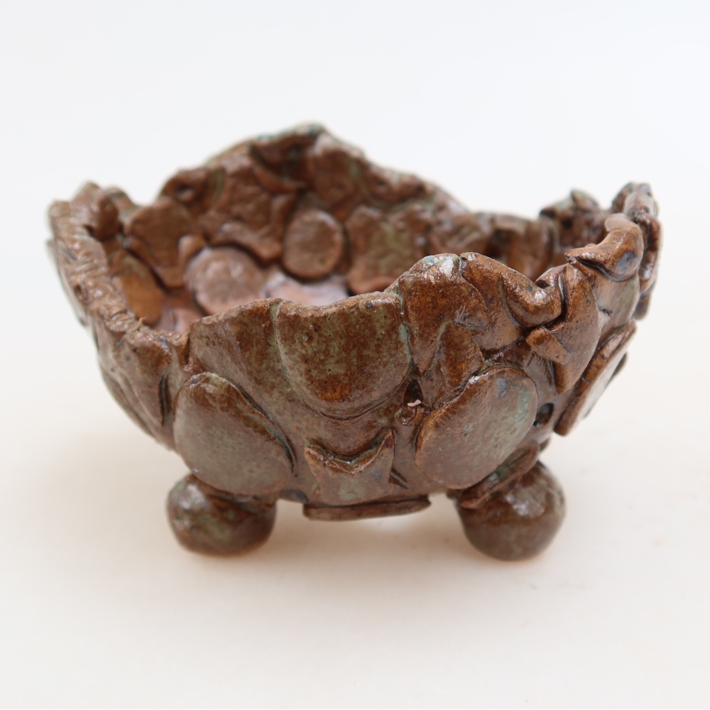 Keramická Skořápka  9 x 8 x 5 cm , barva hnědozelená