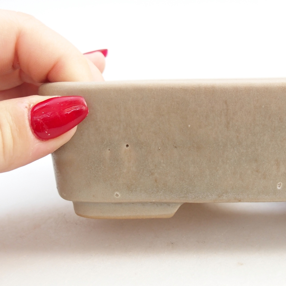 Keramická bonsai miska 14,5 x 10,5 x 4,5 cm, barva béžová