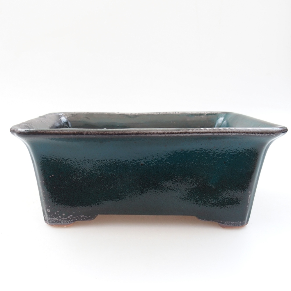 Keramická bonsai miska 18 x 14 x 7,5 cm, barva zelená