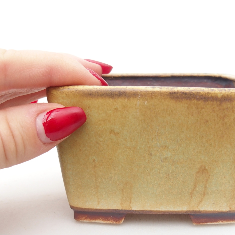 Keramická bonsai miska 8,5 x 8,5 x 5,5 cm, barva zelená