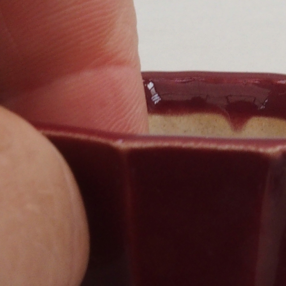 Mini bonsai miska 5 x 5 x 3 cm, barva vínová