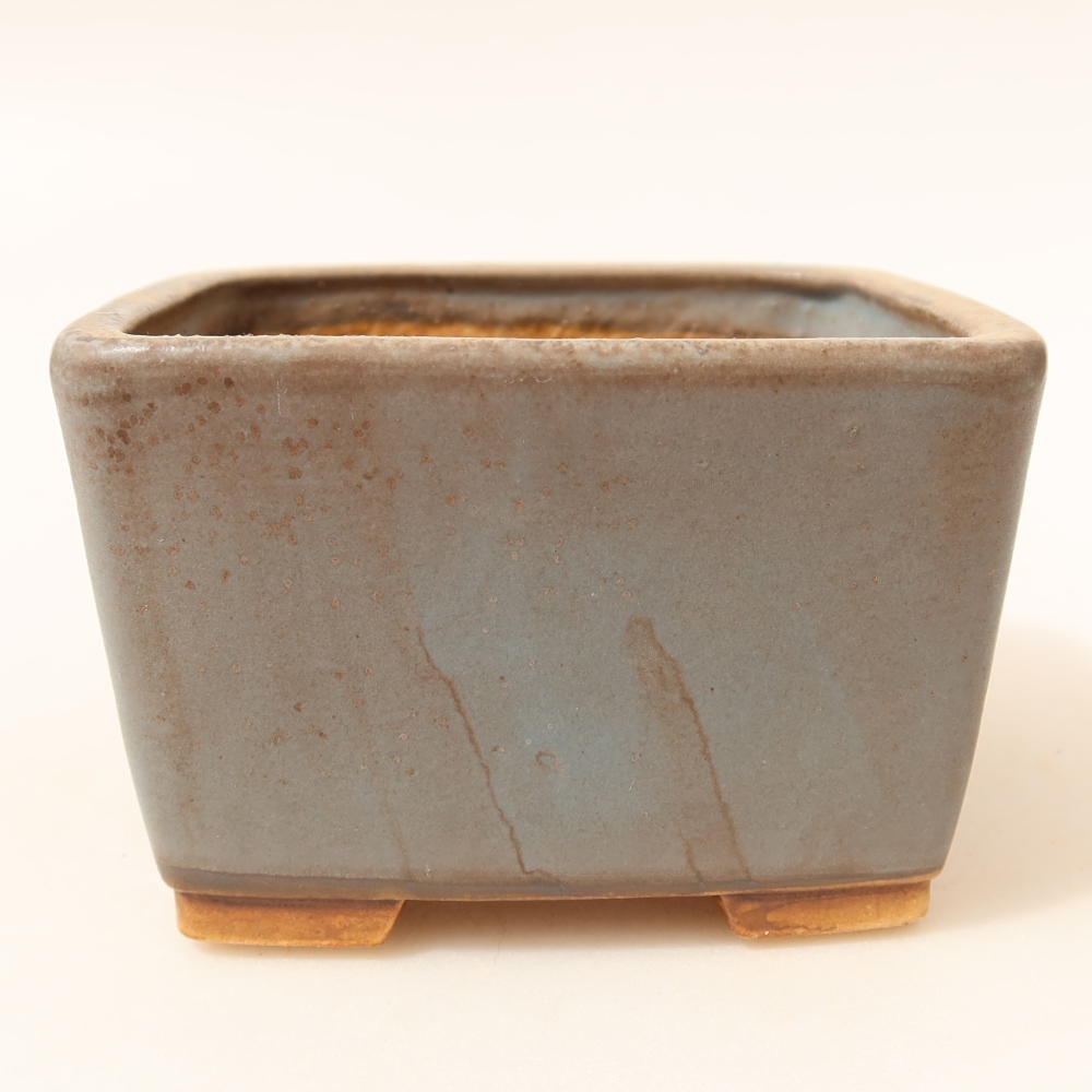 Keramická bonsai miska 10,5 x 10,5 x 7 cm, barva modrá