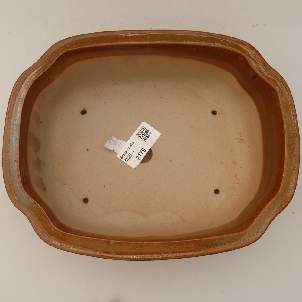Keramická bonsai miska 22,5 x 17,5 x 7,5 cm, barva hnědá