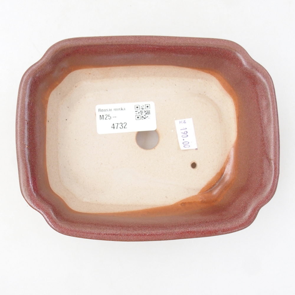 Keramická bonsai miska 16 x 12 x 5 cm, barva hnědá