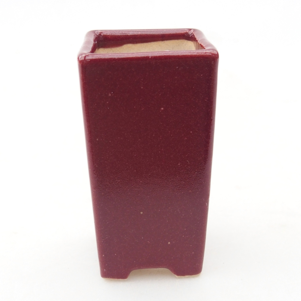 Mini bonsai miska 3 x 3 x 5,5 cm, barva vínová