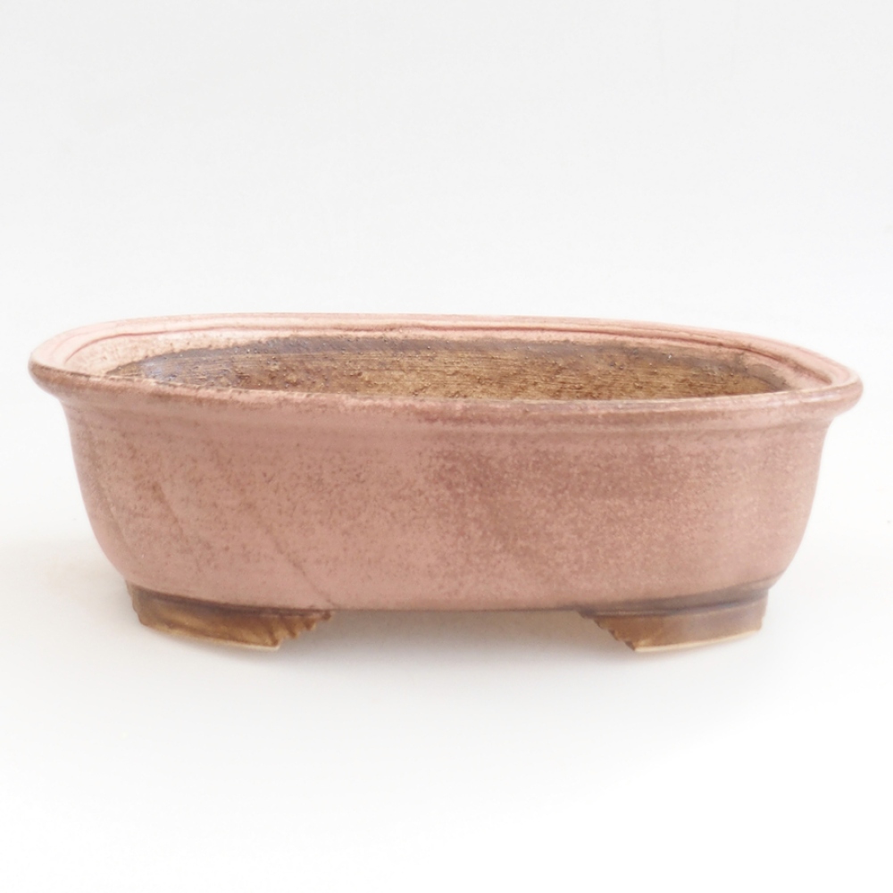Keramická bonsai miska 25 x 20,5 x 7 cm, barva růžová
