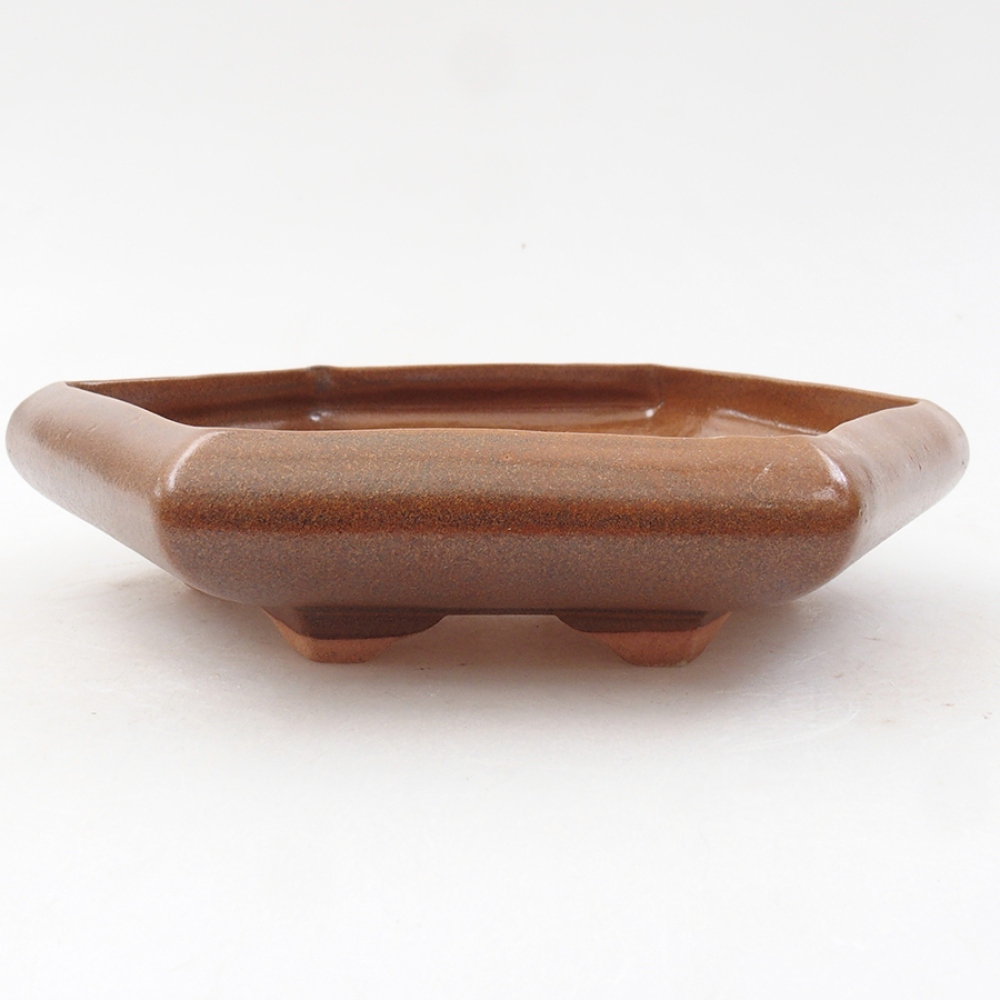 Keramická bonsai miska 17 x 15 x 4 cm, barva hnědá