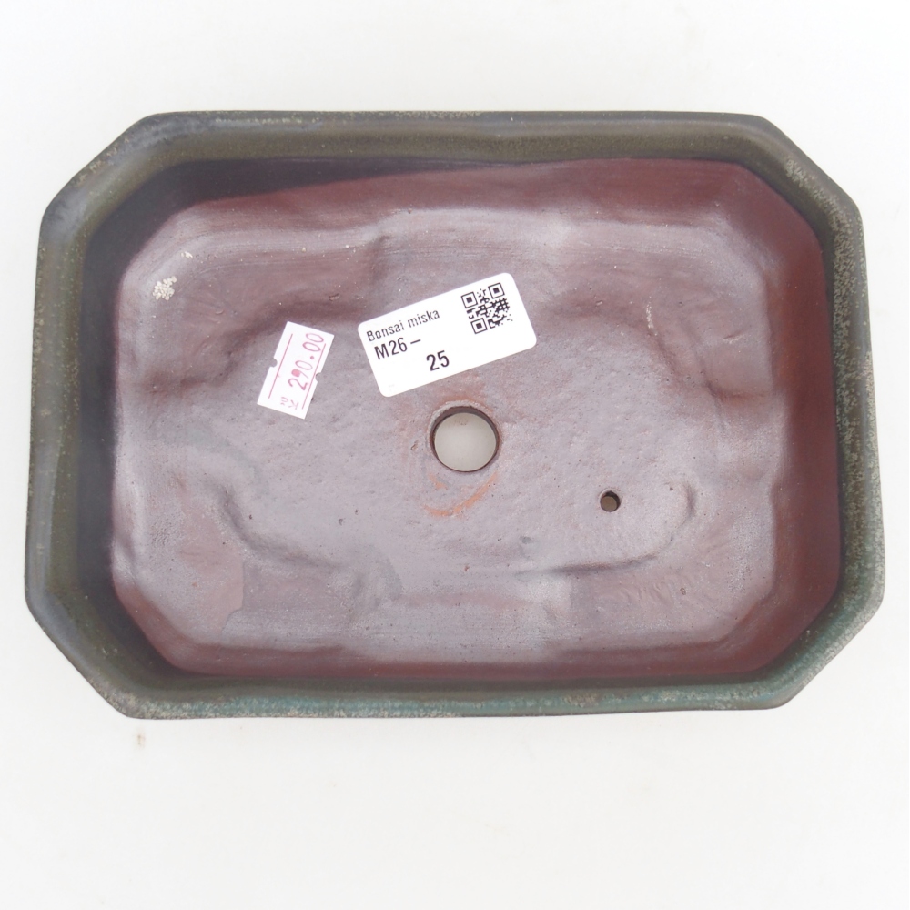 Keramická bonsai miska 18,5 x 13,5 x 4,5 cm, barva šedá