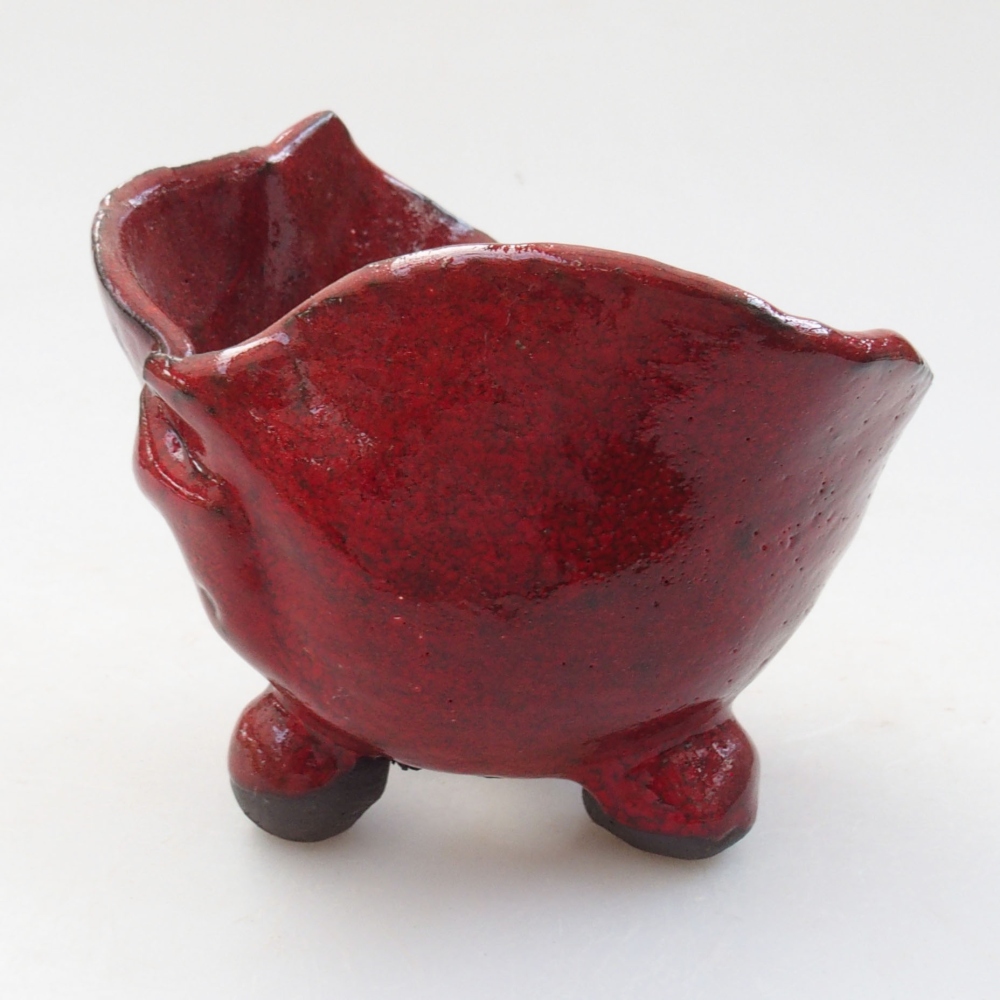 Keramická Skořápka  8 x 8 x 7,5 cm , barva červená