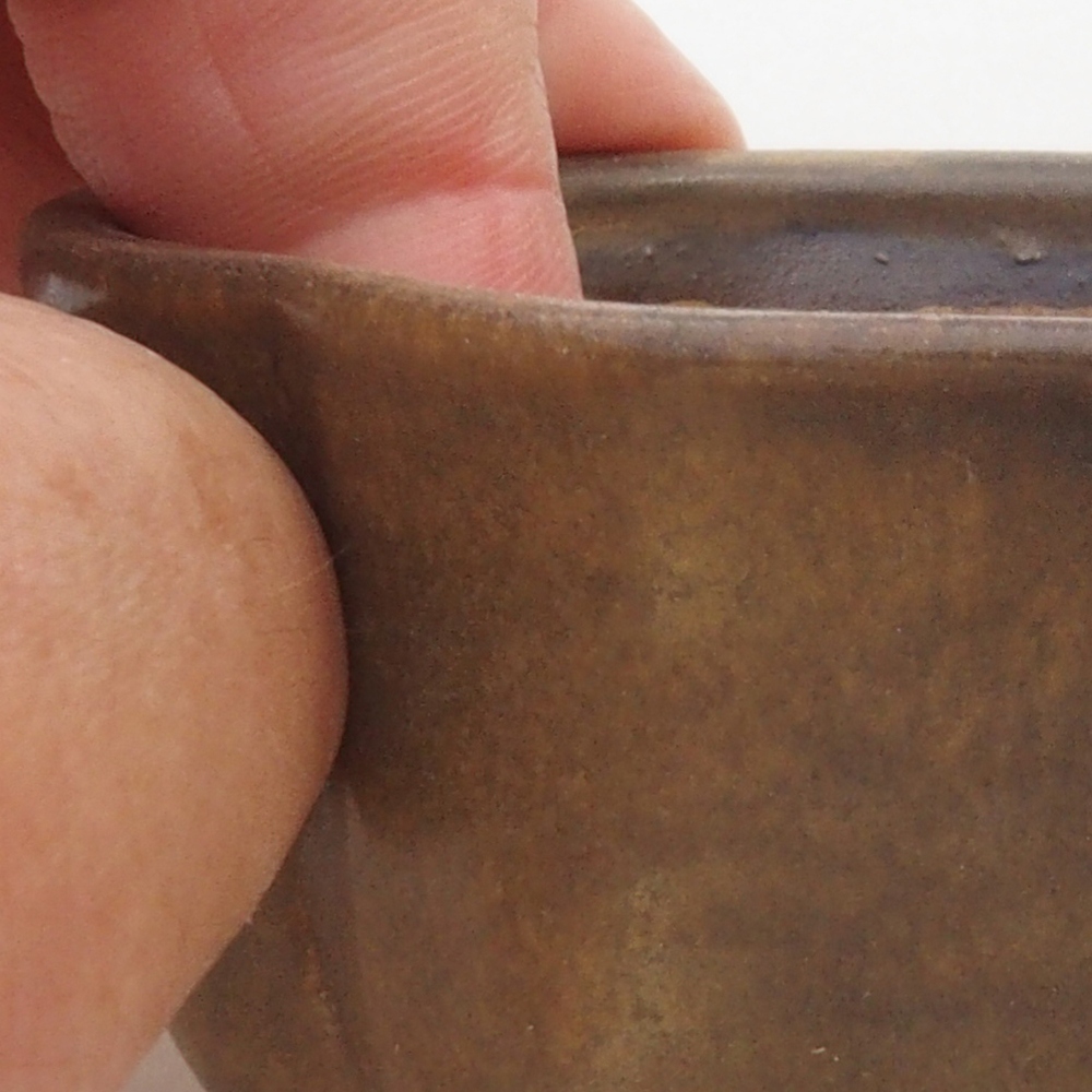 Keramická bonsai miska 7,5 x 7 x 3,5 cm, barva hnědá