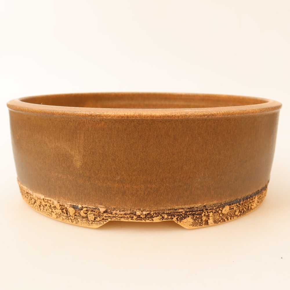 Keramická bonsai miska 24 x 24 x 8,5 cm, barva hnědá