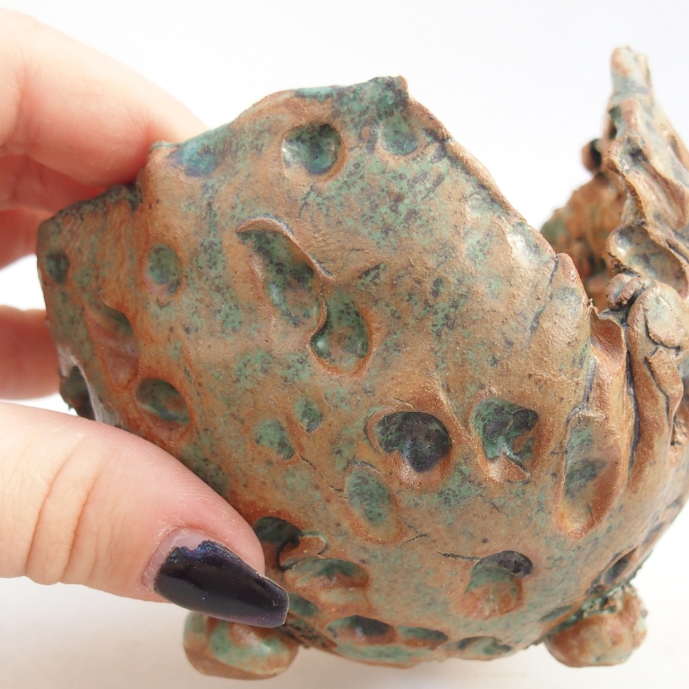 Keramická Skořápka 10 x 9,5 x 9,5 cm , barva hnědozelená