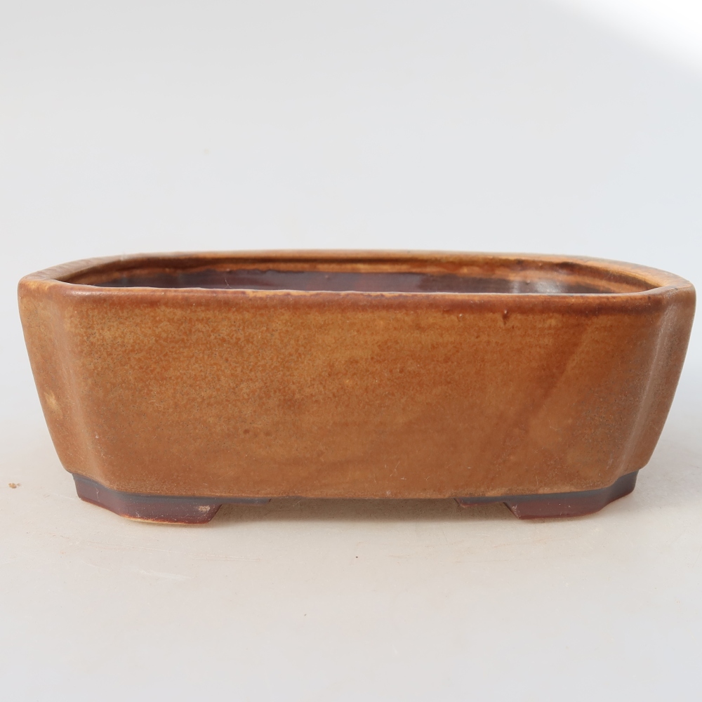 Keramická bonsai miska 17,5 x 14,5 x 5 cm, barva hnědá
