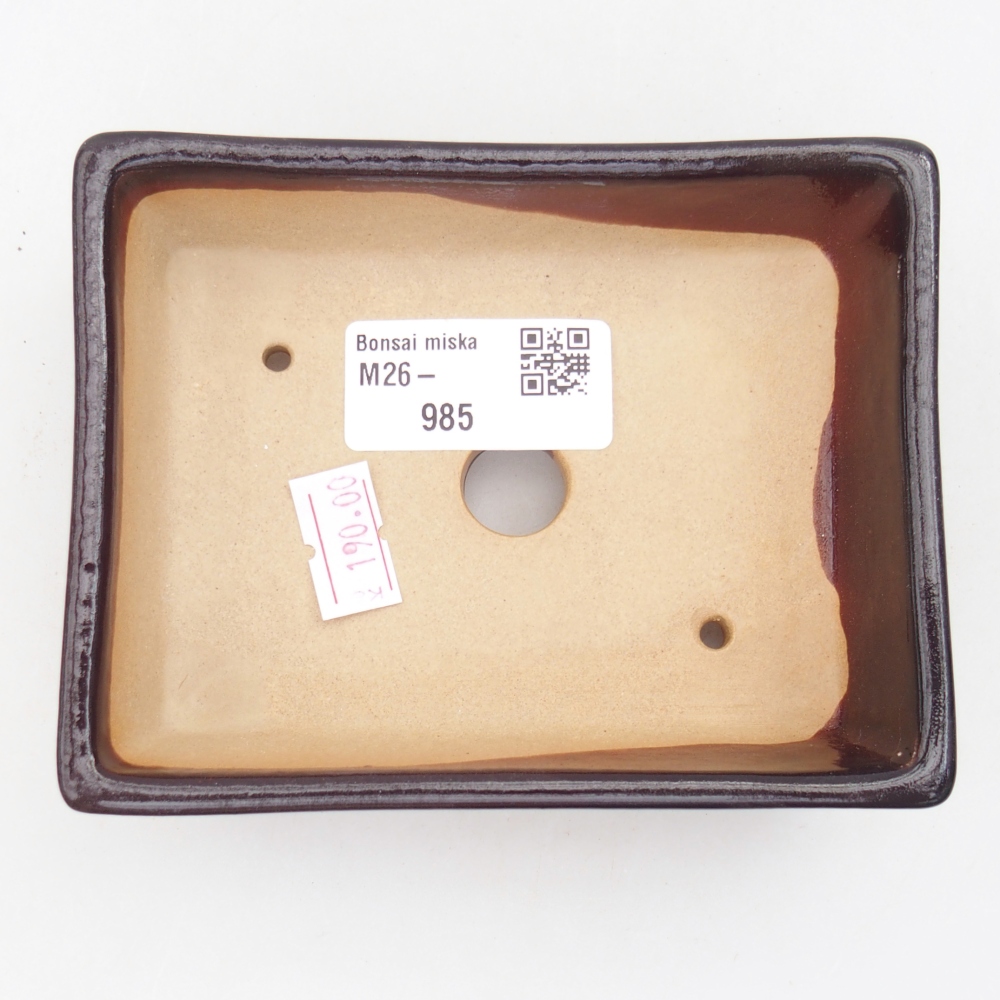 Keramická bonsai miska 11,5 x 9 x 3,5 cm, barva hnědá