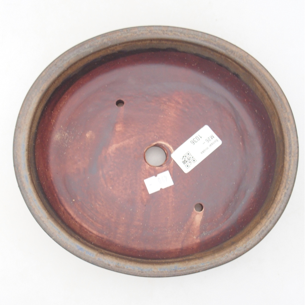 Keramická bonsai miska 21 x 19 x 8 cm, barva hnědá