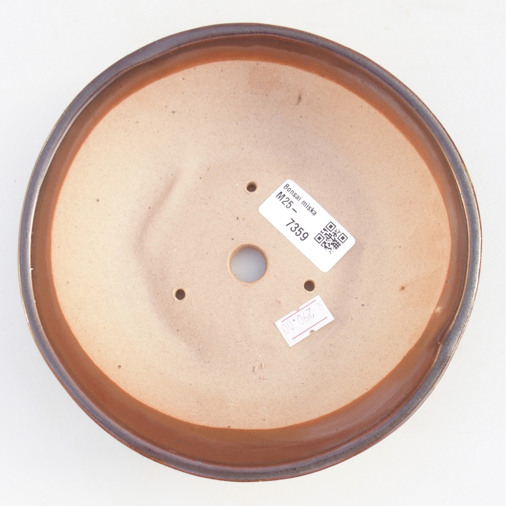 Keramická bonsai miska 17,5 x 17,5 x 5 cm, barva hnědá