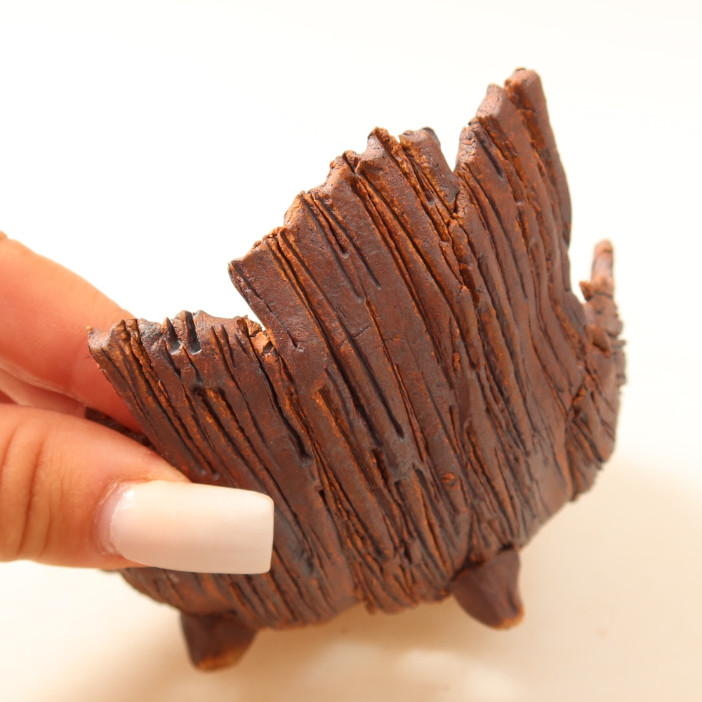 Keramická Skořápka  14,5 x 11,5 x 7,5 cm , barva hnědá