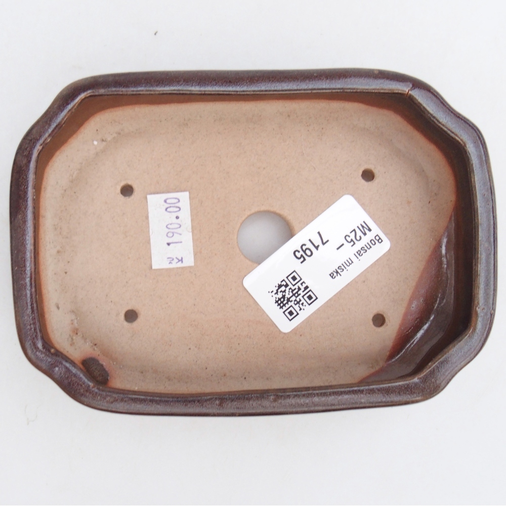Keramická bonsai miska 13 x 9 x 3 cm, barva hnědá
