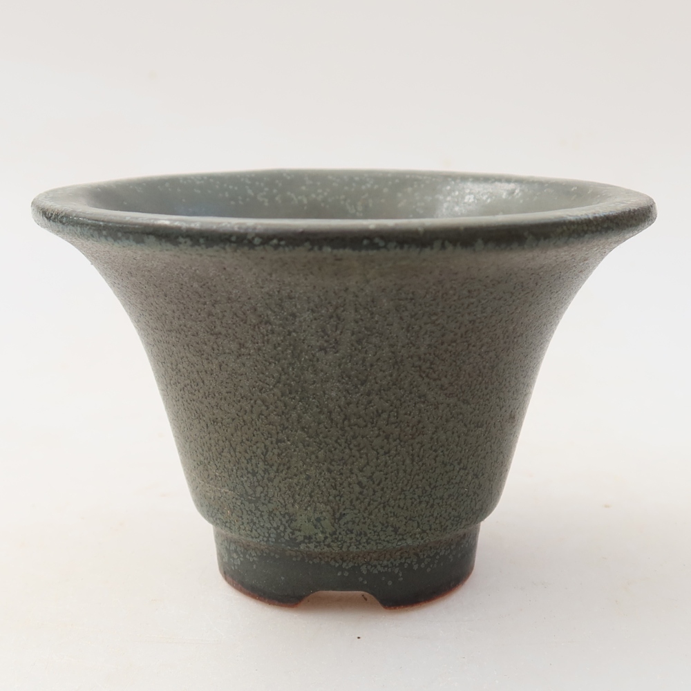 Keramická bonsai miska 10,5 x 10,5 x 7 cm, barva šedá