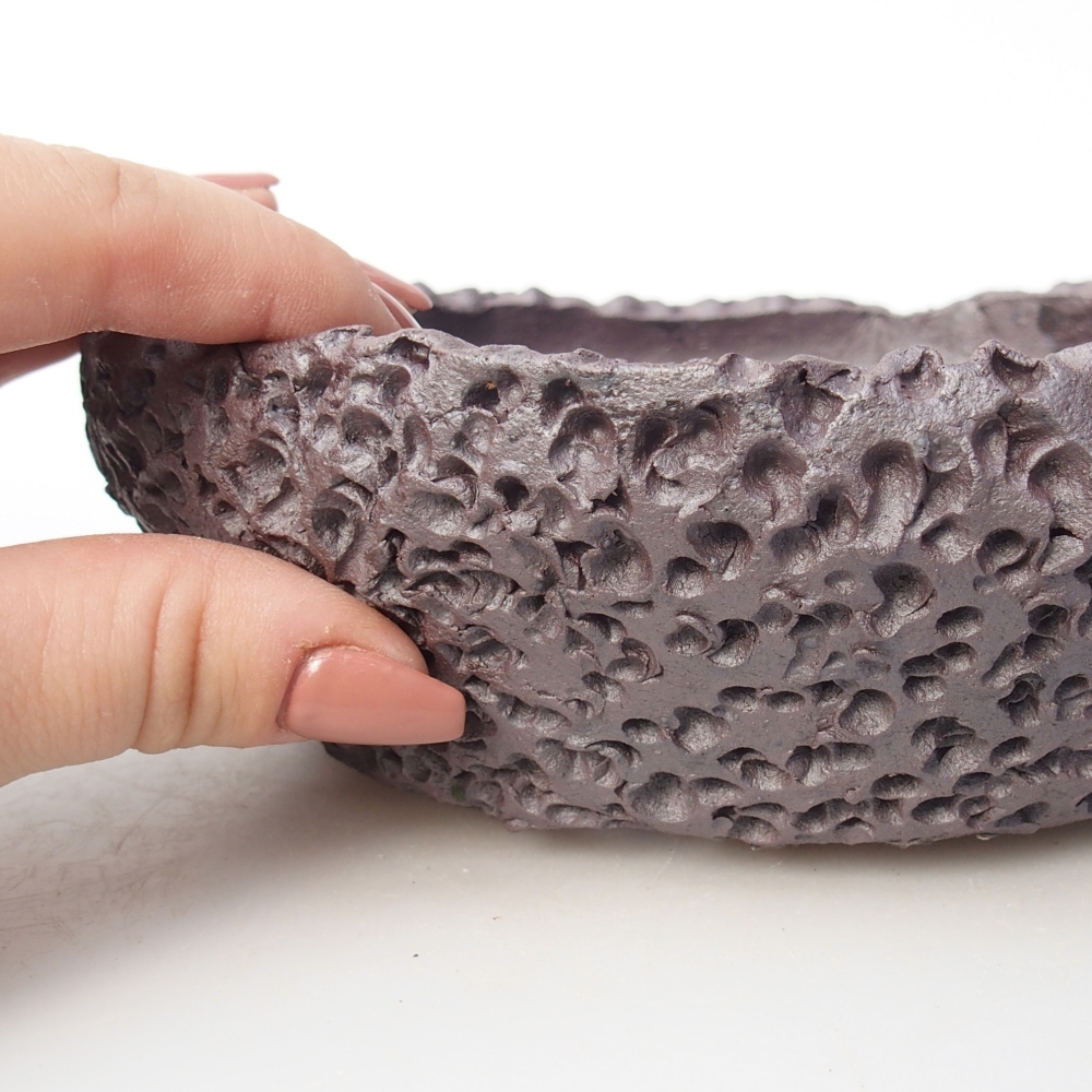 Keramická bonsai miska 17 x 16,5 x 6 cm, barva kovová