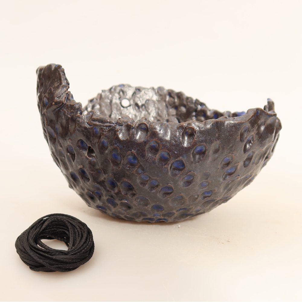 Keramická Skořápka na Kokedamu 14 x 12 x 8,5 cm , barva modrá