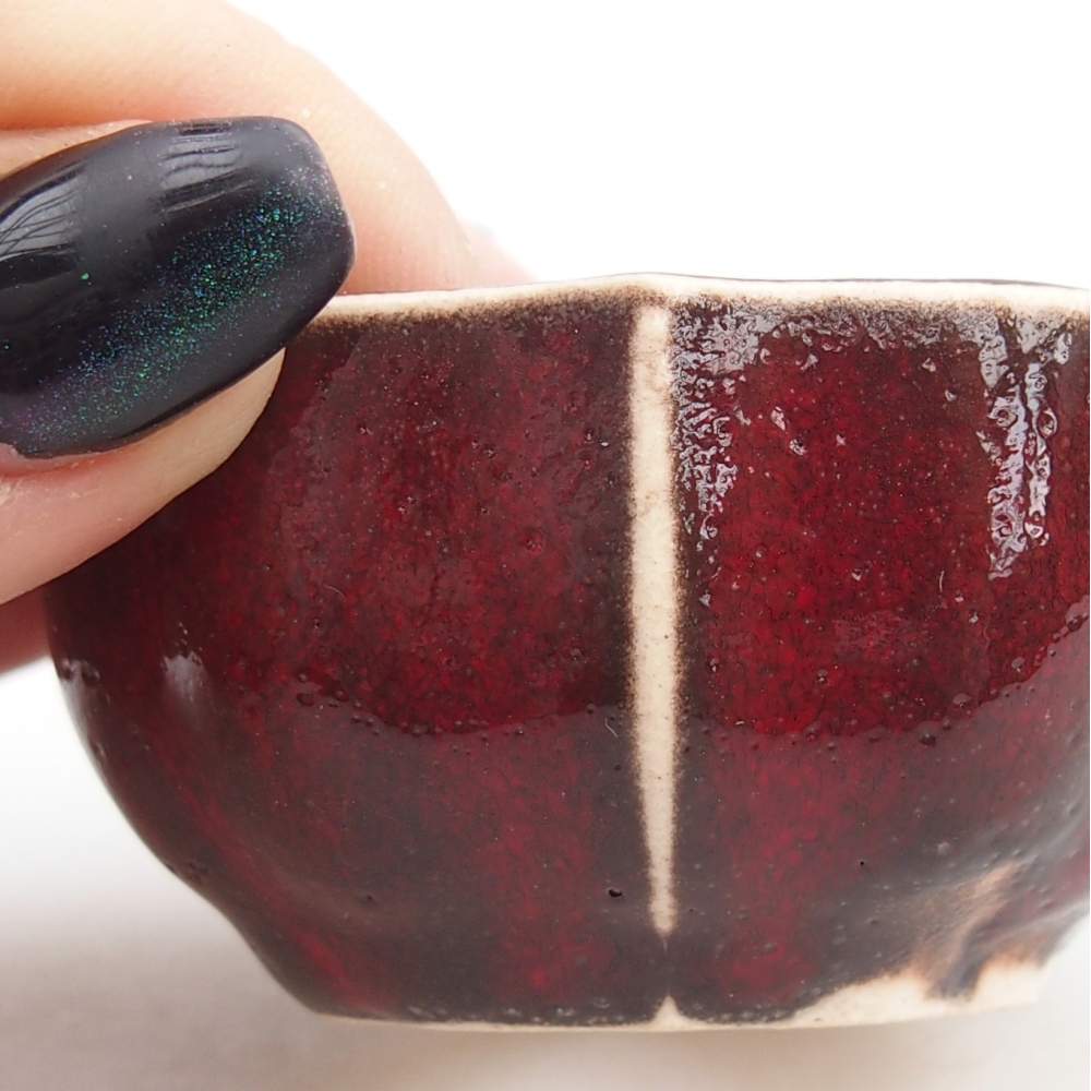 Mini bonsai miska 6 x 6 x 3 cm, barva červená