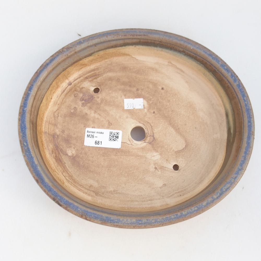 Keramická bonsai miska 24 x 21 x 5 cm, barva modrá