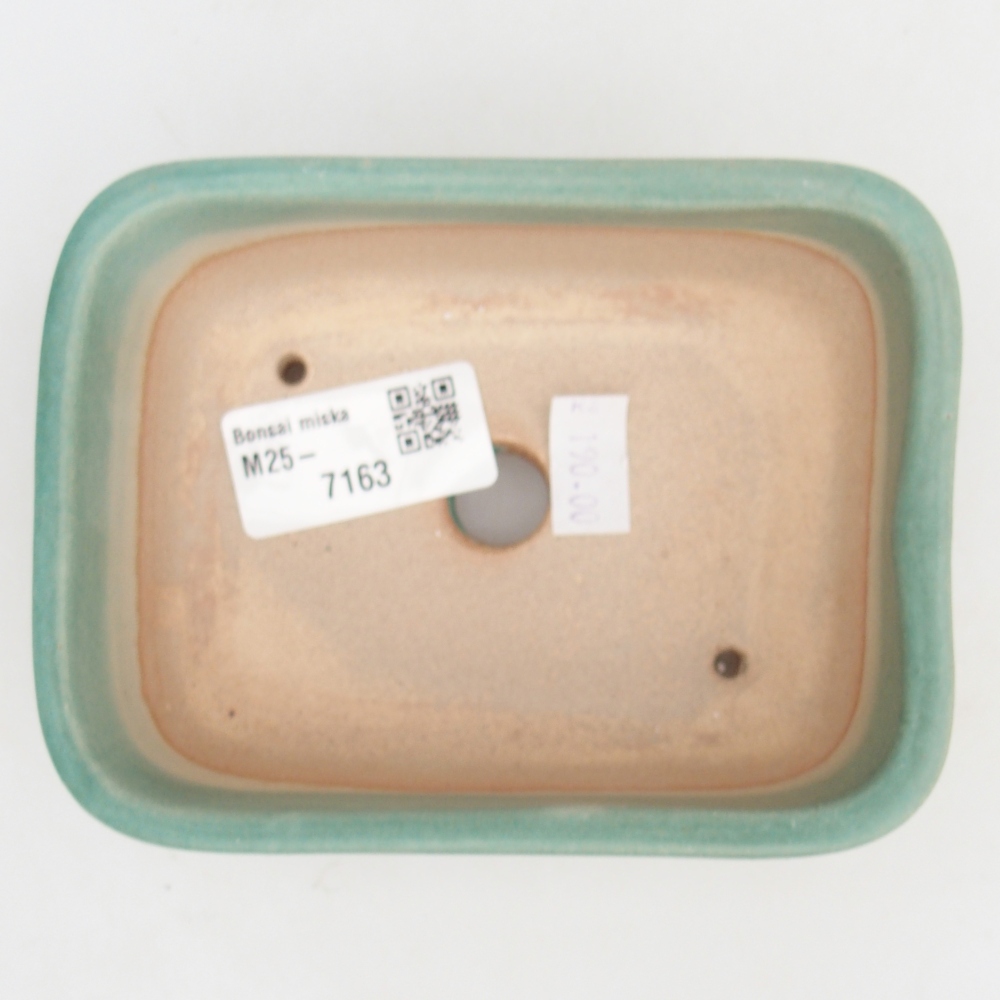 Keramická bonsai miska 12,5 x 10 x 5 cm, barva zelená