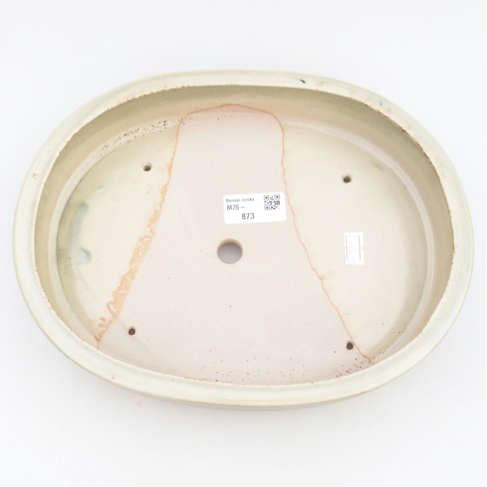 Keramická bonsai miska 26,5 x 21 x 5 cm, barva zelená