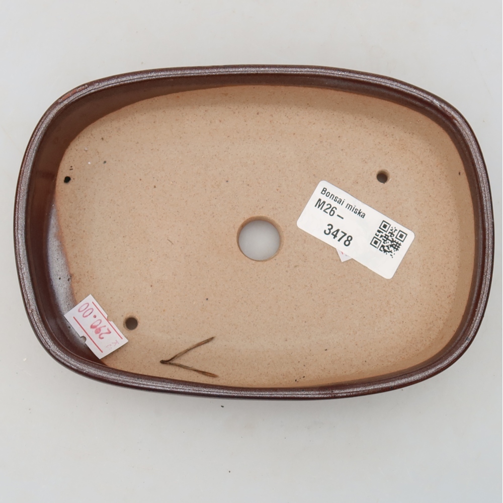 Keramická bonsai miska 16 x 11 x 3,5 cm, barva hnědá