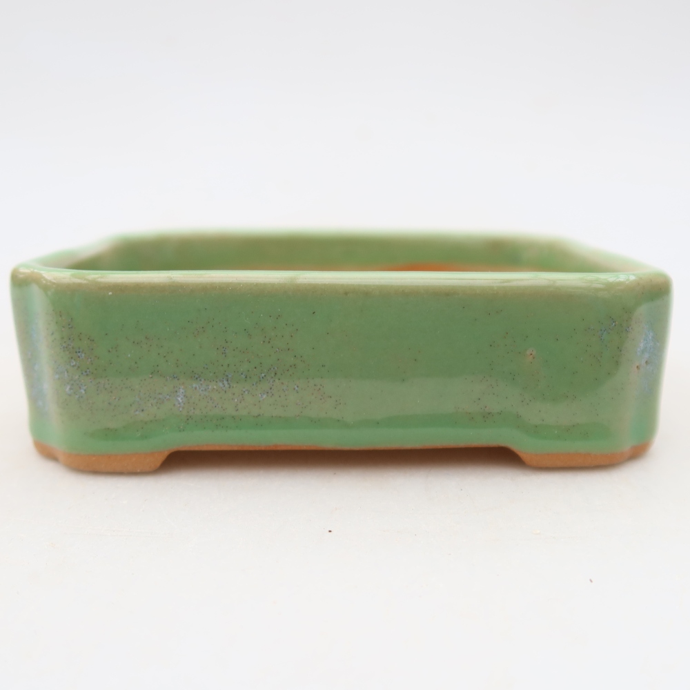 Keramická bonsai miska 10,5 x 9 x 3 cm, barva zelená