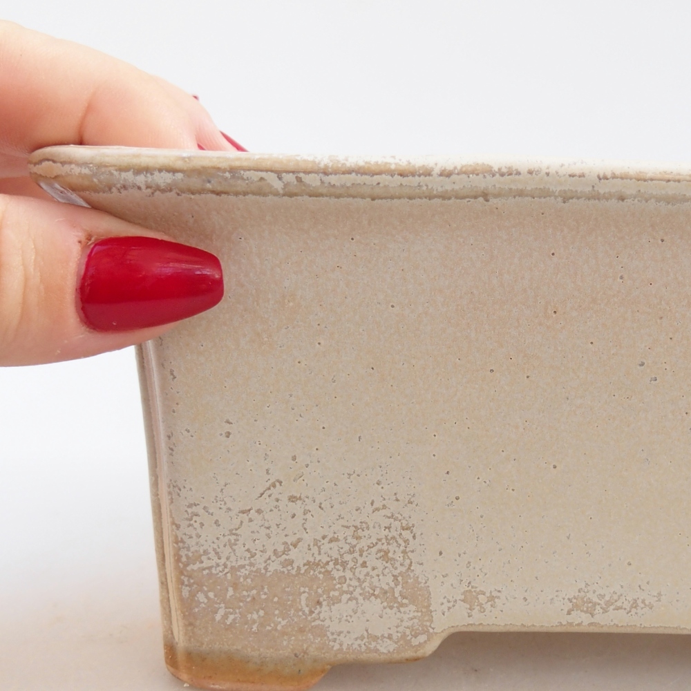 Keramická bonsai miska 18 x 14 x 7 cm, barva béžová