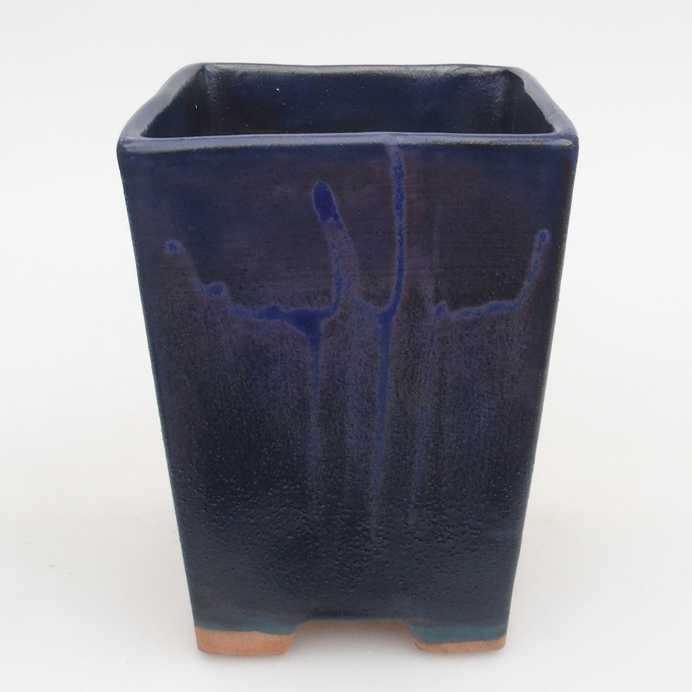 Keramická bonsai miska 9 x 9 x 12,5 cm, barva modrá