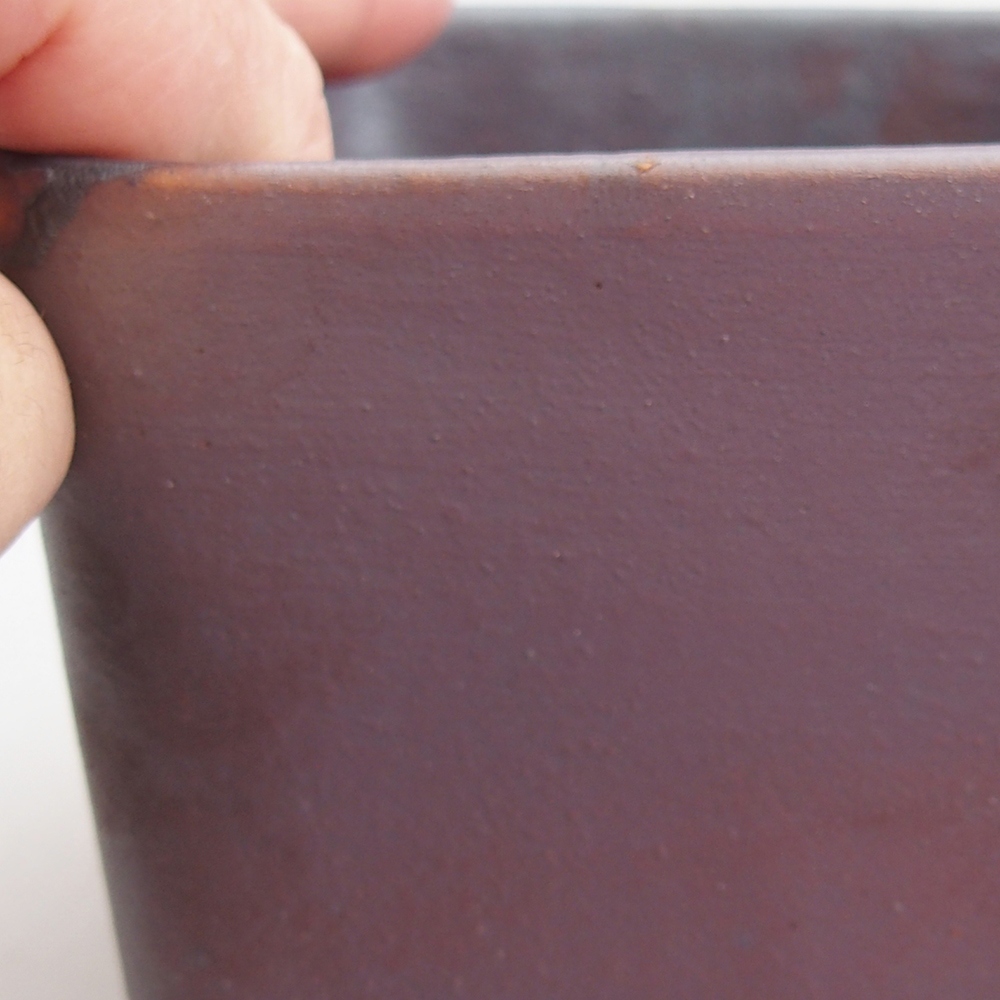 Keramická bonsai miska 10 x 10 x 8 cm, barva kovová