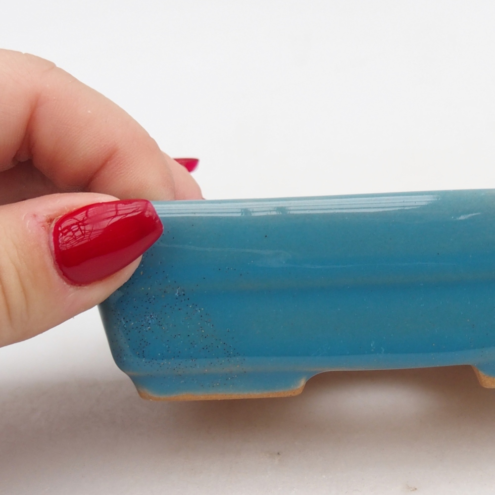 Keramická bonsai miska 10 x 7 x 3 cm, barva modrá