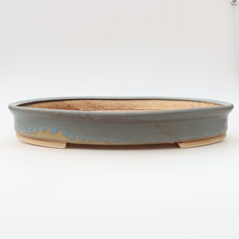 Keramická bonsai miska 31 x 27 x 4,5 cm, barva modrá