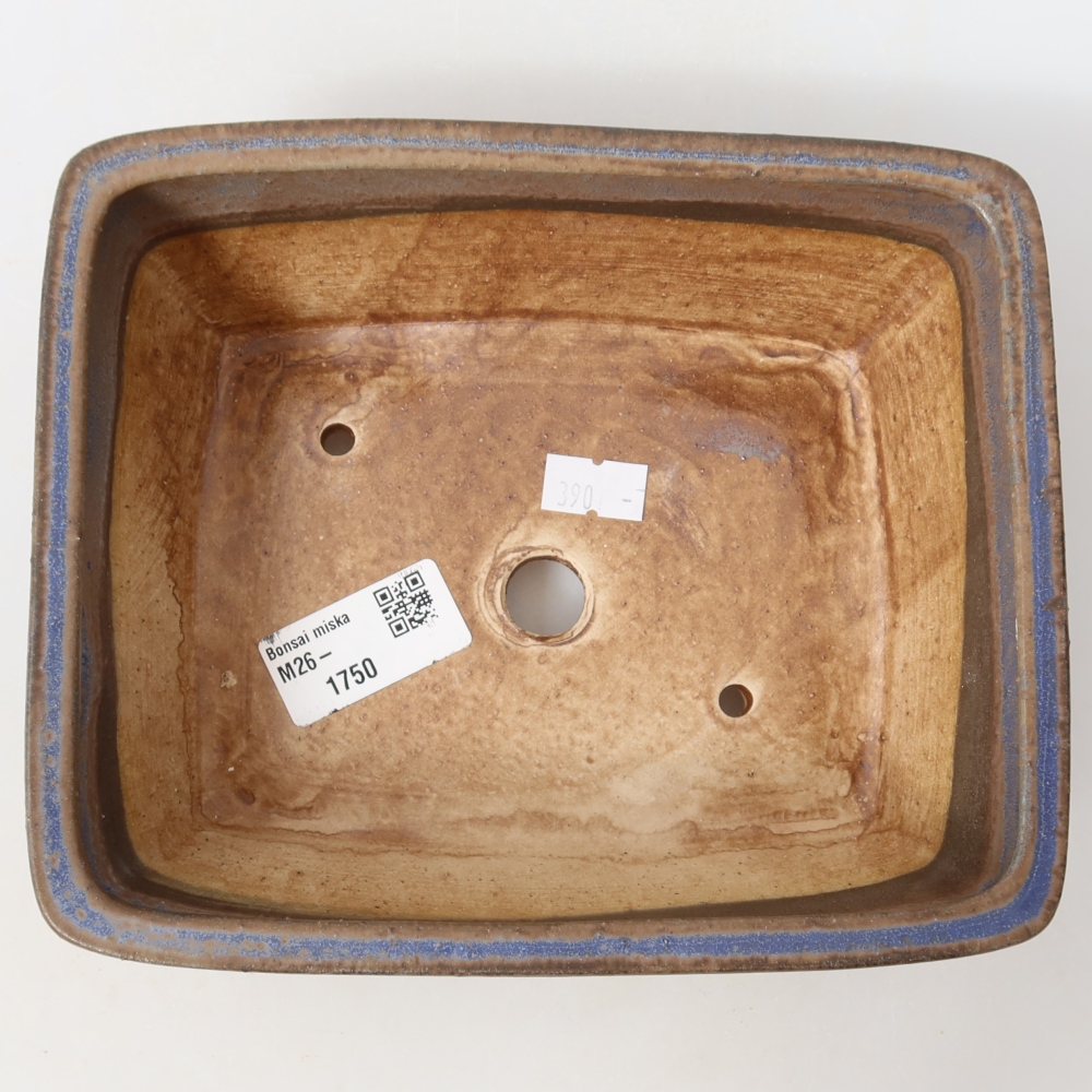 Keramická bonsai miska 18,5 x 15 x 6 cm, barva modrá