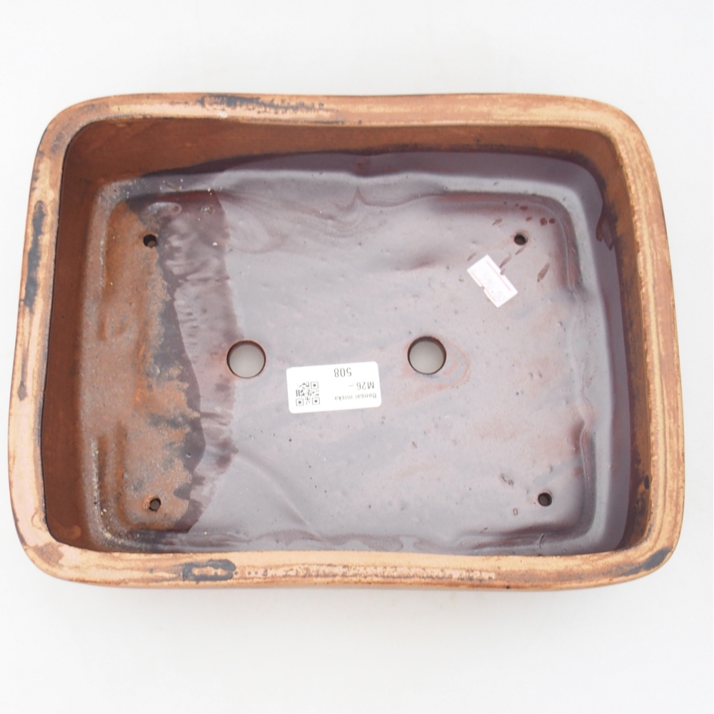 Keramická bonsai miska 26,5 x 20 x 6,5 cm, barva růžová