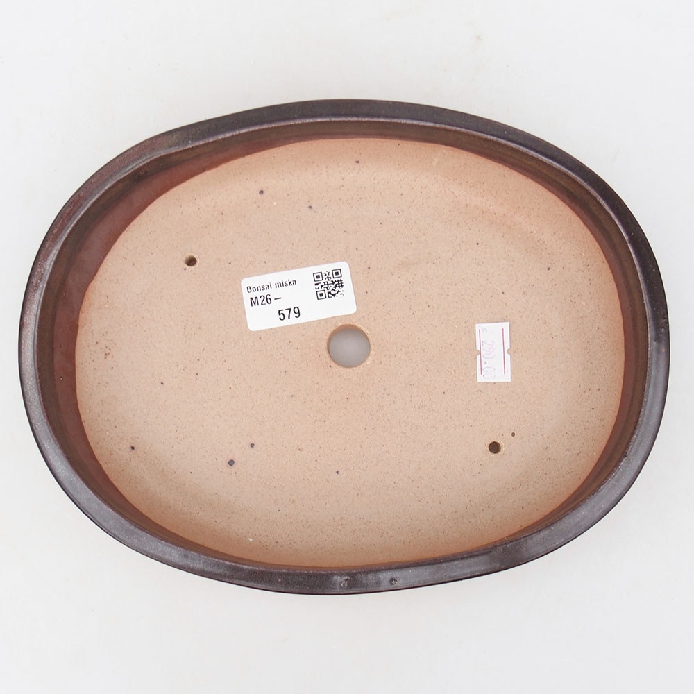 Keramická bonsai miska 22 x 17 x 4 cm, barva hnědá