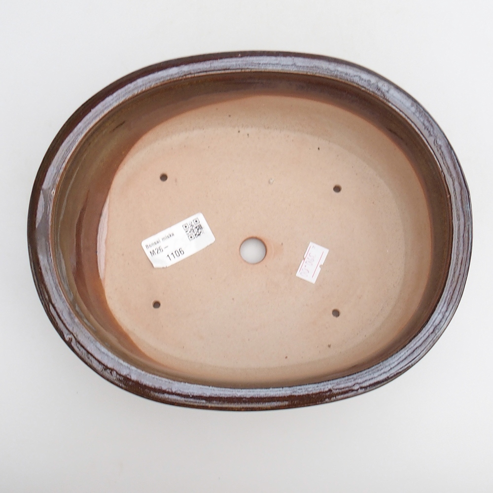 Keramická bonsai miska 23 x 19 x 7 cm, barva hnědá