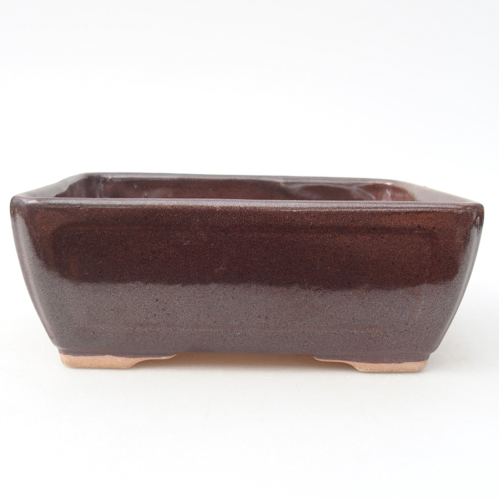 Keramická bonsai miska 15,5 x 11,5 x 6 cm, barva hnědá
